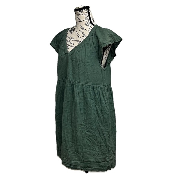 Old Navy Flutter-Sleeve V-Neck Mini Swing Dress Gauze Slub Knit Beach Babydoll M - Picture 3 of 8